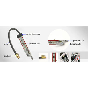 Manómetro de Presión de Neumáticos Tipo Regla de Alta Precisión U-NAI UN-9607-160DL 0-160PSI, Diseño a Prueba de Golpes, Aleación de Aluminio, Doble Conector - Product Image 4
