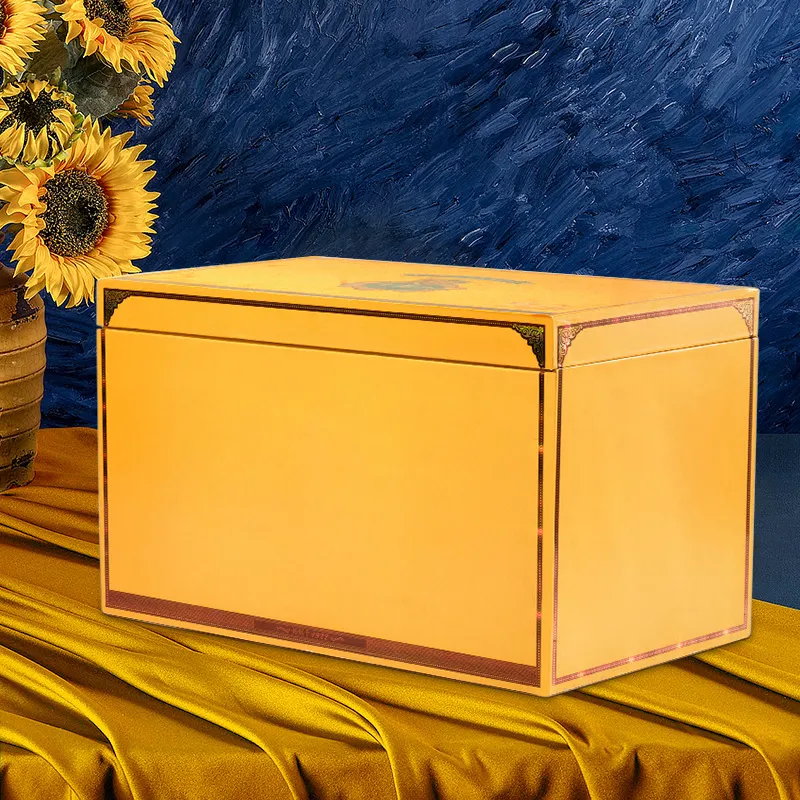 Özel sigara ambalaj büyük çift dokuz üç katmanlı çekmece akın yaratıcı High-End sarı sıcak folyo kağıt hediye kutusu