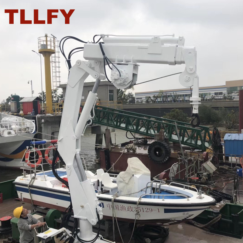 Brand Hydraulic 2T Marine Deck Crane Vessel Pedestal Floating Cranes with Core Motor Component