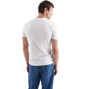 T-shirt da uomo girocollo in cotone di alta qualità, personalizzabile con stampa logo, vestibilità aderente, 100% cotone, colore bianco - Product Image 3