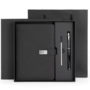 Ensemble de stylos et carnet de notes de luxe en cuir PU <span class=keywords><strong>fait</strong></span> <span class=keywords><strong>main</strong></span>, cadeaux d'affaires pour entreprises, articles promotionnels pour la fête <span class=keywords><strong>des</strong></span> pères, articles de conférence - Product Image 1