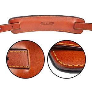 M33 עור גיטרה רצועת 2.5 אינץ רחב כפול מרופד חום אמיתי רך גיטרה רצועת סט עבור אקוסטית, חשמלי ובס גיטרות - Product Image 3