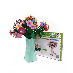Colorido hecho a mano flores decorativas juguetes educativos DIY flor arte artesanía kit para niños