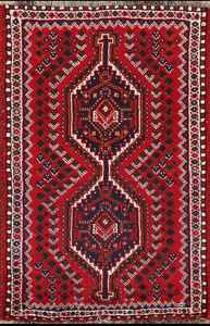 Alfombra Tribal Geométrica Roja Hecha a Mano Alfombra de Lana de 3x4 Pies Diseño Oriental Tradicional Material de Algodón Personalizable - Product Image 4