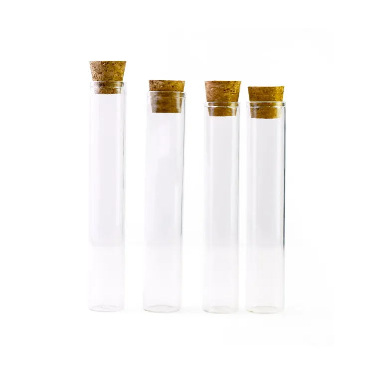 Borosilicate Glass Test Tube D20Mm 115Mm 120Mm Length Vial With Cork And Wooden Cap Wholesale Matte Black White With Deco