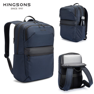Kingsons Business Backpack 20-35L Water Resistant Laptop <b>Bag</b> For Men Travel Commute Solid Color Black Blue - Product Image 5