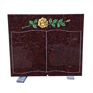 Headstone Cemetery Angel Heart <b>Memorial</b> Gravestone Large India Red Granite Upright Statue Unionstone Model 08 - Product Image 4