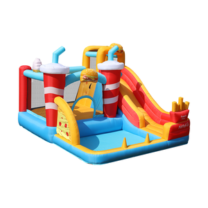 AirMyFun, nuevo diseño, gorila inflable para niños, casa de rebote con tobogán, casa de salto inflable con piscina para niños al aire libre - Product Image 1