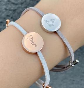 <span class=keywords><strong>Bracciale</strong></span> con Perline Rotonde da 10mm in Acciaio Inossidabile, Personalizzabile con <span class=keywords><strong>Incisione</strong></span> Logo, Disco Vuoto per Stampa in <span class=keywords><strong>Argento</strong></span> e Oro 18k - Product Image 5