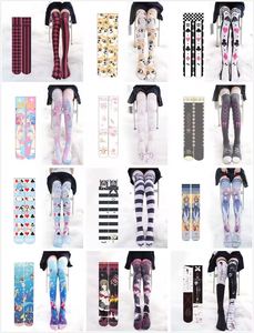 Cô Gái In Ấn Stocking Tùy Biến Mô Hình Giấc Mơ Mèo Dễ Thương Động Vật Vui Đan Nhung Màu Đen Hơn Đầu Gối Miễn Phí Kích Thước Vớ - Product Image 6