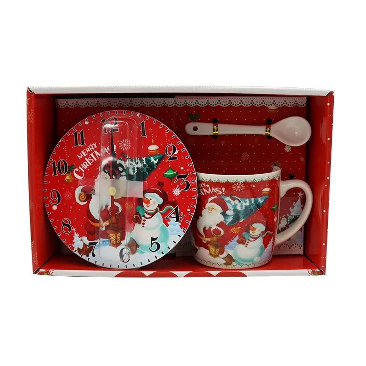 Taza de cerámica de Navidad personalizada, para regalo, con el mejor embalaje y despertador, venta al por mayor