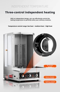 Machine à kebab turc à gaz double broche commerciale, grill vertical rotatif automatique en acier inoxydable pour restaurant - Product Image 5