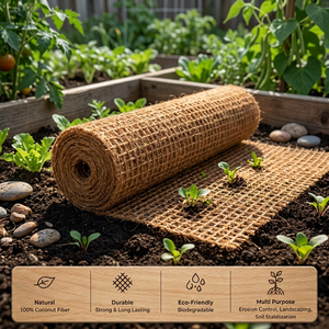 Filet de stabilisation du sol en fibre naturelle biodégradable à 100 %, géotextile en fibre de coco pour le contrôle de l'érosion et l'aménagement paysager - Product Image 3