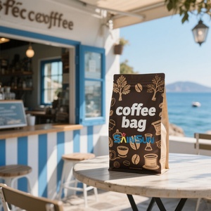 ถุงกาแฟแบบก้นแบนขนาด 12 ออนซ์ 5 ปอนด์ แบบกำหนดเอง รีไซเคิลได้ พร้อมวาล์ว สำหรับบรรจุภัณฑ์กาแฟ หมากฝรั่ง ซูชิ นม ขายส่ง - Product Image 4