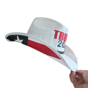 2024 Mỹ Chiến Dịch Bầu Cử Maga khẩu hiệu mũ rơm khuyến mãi cờ Mỹ in mũ cao bồi bên - Product Image 1