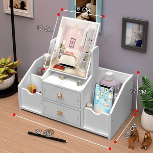 Espejo Redondo Blanco de Lujo Multifuncional Nórdico con Estante de Almacenamiento para Productos de Maquillaje y Cuidado de la Piel, Artículo para el Hogar, Venta al Por Mayor - Product Image 3