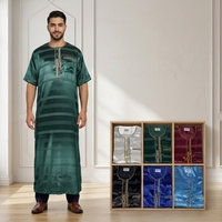 CCY 2026 Thobe moderne brillant pour homme musulman du Maroc, brodé, Jubba Musulman, Kandura, Abaya de prière, Jubbah longue, Thobe Ramadan, Boubou