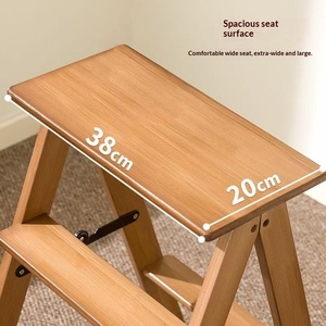 <span class=keywords><strong>Escalera</strong></span> Plegable <span class=keywords><strong>de</strong></span> Bambú <span class=keywords><strong>de</strong></span> Doble Uso, Tres Peldaños, Banco para Subir, Organizador <span class=keywords><strong>de</strong></span> Almacenamiento para Dormitorio, Diseño Moderno - Product Image 5