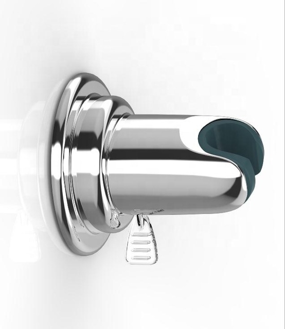 Vacuum Suction Cup Shower Head Holder Chromed Wall Bracket Adjustable 20 Degrees From the Wall