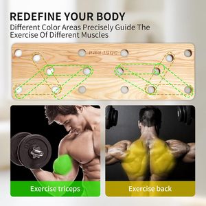 Soporte de madera para flexiones, equipo de fitness multifuncional para el área abdominal, para entrenamiento en casa, equipo de ejercicio para hombres y adultos - Product Image 3