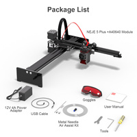 NEJE 5 Plus A40640 Découpeur laser CNC sans fil Mini gravure laser Coupeur de bois Graveur en acier inoxydable Imprimante de métal Contrôle APP