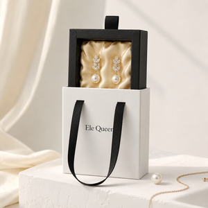 Wholesale Custom Logo Square Luxurious Drawer Jewelry Box with Ribbon Handle Rigid Cardboard Satin Lined Gift Packaging Box - Product Image 2