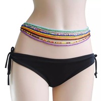Chaîne de taille africaine, bijoux de corps, style décontracté/sportif, élastique, zircon coloré, cadeau de mariage ou de fête pour femme
