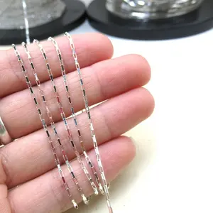 High quality 1mm 925 sterling silver open box necklace chains bulk for jewelry making cross chain