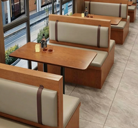 Canapé-banc personnalisé pour café, restaurant rapide, mobilier commercial en bois pour café, banquette de restaurant, ensemble table et chaises