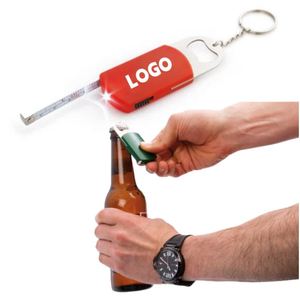 Linterna LED Pequeña con Logotipo Personalizado, Regalo Promocional, Llavero con Destapador de Botellas Metálico, Cinta Métrica de 1M/3FT, Pilas Incluidas - Product Image 1