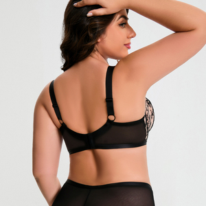 Reggiseno Push-up floreale sottile diretto in fabbrica per donna <span class=keywords><strong>taglie</strong></span> forti con retro a forma di U con spalline regolabili con ferretto traspirante ad asciugatura rapida - Product Image 2
