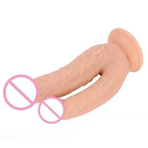 Consolador realista doble con ventosa, masturbador de pene Artificial de PVC para masturbación vaginal femenina - Product Image 6