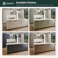 Meuble de cuisine moderne avec portes laquées, aménagement en îlot, rangement par tiroirs, fournitures pour projets résidentiels et boîtes de rangement en contreplaqué