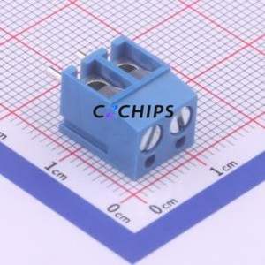 WJ300V-5.0-2P <b>Screw</b> Terminal <b>Block</b> Through hole Component (THT),P=5mm Connector 1x2P 5mm Blue Through Hole - Product Image 1
