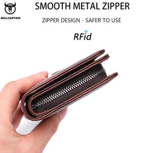 Cartera Larga para Hombre BULLCAPTAIN, Bolsillo para Tarjetas de Crédito, Monedero, Carteras de Cuero Genuino, Portafolio, Monedero con Cremallera para Monedas - Product Image 3