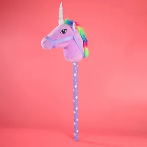 Jouet en peluche tête de cheval et licorne 2024, super doux en coton PP lavé, avec son, pour enfants, idéal pour soulager le stress - Product Image 4