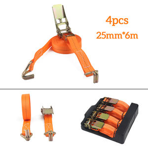 Kit de sangles d'arrimage en polyester OEM, lot de 4, 1500 lb, pour moto, 1 pouce, 15 pieds, sangles de cargaison pour camions - Product Image 4