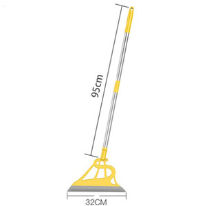 Vadrouille magique multifonction 2 en 1 en Silicone, balayeuse rétractable pour cheveux, grattoir en verre pour salle de bains et toilettes - Product Image 4