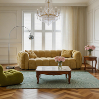 Anpassbares Modernes Einzel-Sofa mit Stoffbezug und Holzbeinen, Komfortables Design für Hotel, Wohnzimmer und Apartment