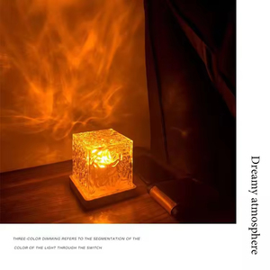 Water Pattern Square Mini LED Plug-In Light 16 Color RGB Indoor Home Bedroom <b>3D</b> Night Light Ceiling <b>Projector</b> Changing Modern - Product Image 5