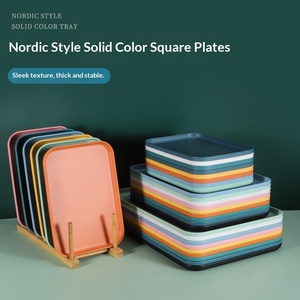 <span class=keywords><strong>Plateau</strong></span> rectangulaire en plastique de style nordique en <span class=keywords><strong>paille</strong></span> de blé de qualité alimentaire, moulé par injection pour usage commercial en cantine, usine OEM Chine - Product Image 2