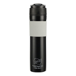 Portable French Press <b>Coffee</b> Bottle Black Insulated 12-24 Hours Thermal <b>Flask</b> Outdoor Household Use - Product Image 1