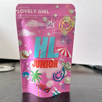 Sachet refermable personnalisé OEM imprimé numériquement, à fermeture éclair, résistant à l'humidité, en Mylar, pour l'emballage de bonbons et de snacks