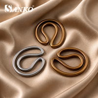 SANKO Boucle coulissante à trois glissières pour maillot de bain, ajusteur en métal chromé argenté pour l'industrie de la mailloterie