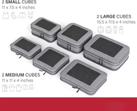 Ensemble de 6 cubes de compression de voyage gris unisexe durables, élégants, en polyester solide, avec double fermeture éclair, tendance unisexe