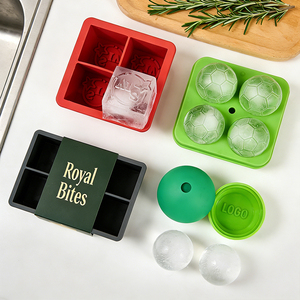 Nouveau moule à glaçons en silicone rond de grande taille, design personnalisé de qualité supérieure, moule à gros glaçons sphériques - Product Image 1