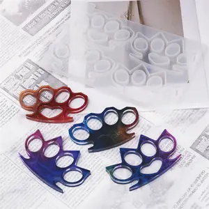 Y1203 Wholesale Brass knuckles silicone mold resin ring defense silicone mold Brass knuckles attack silicone mold