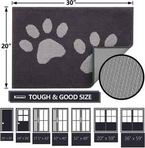 <span class=keywords><strong>Tapis</strong></span> de porte pour pattes boueuses, <span class=keywords><strong>absorbant</strong></span> la saleté, lavable, antidérapant, à profil bas, pour chiens, <span class=keywords><strong>tapis</strong></span> de porte <span class=keywords><strong>d</strong></span>'<span class=keywords><strong>entrée</strong></span> avant. - Product Image 2