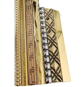 장식용 황금 세라믹 카자리아 펜슬 보더 벽 타일 보더 은도금 맞춤 제작 MOQ 제한 다양한 디자인 및 크기 - Product Image 1