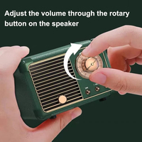 Radio portable mini sans fil de style rétro, haut-parleur pour les voyages, la cuisine, le bureau, la chambre à coucher, accessoires de bureau, cadeaux